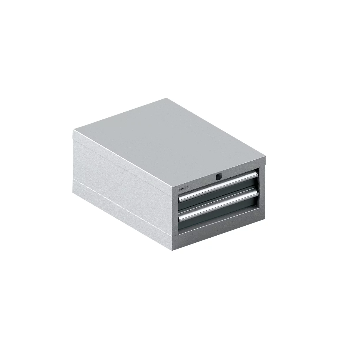 Schäfer Shop Select ladekast 18-27, 2 laden (H 75/75mm), tot 75 kg, B 411 x D 572 x H 250 mm, antracietgrijs/wit aluminium