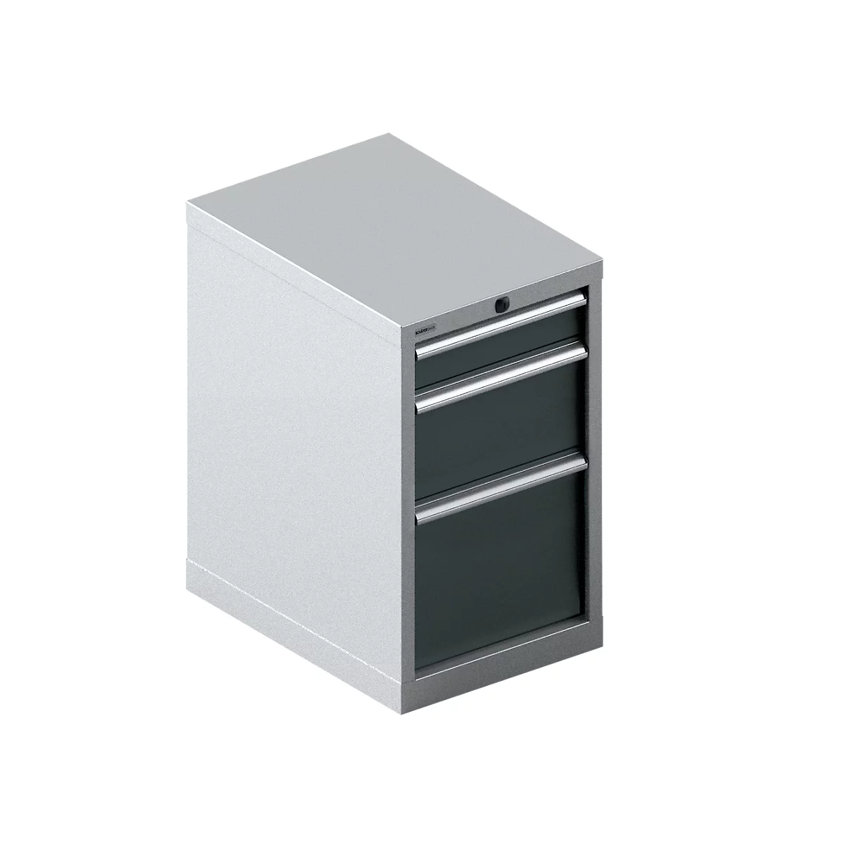 Schäfer Shop Select ladekast 18-27, 3 laden (H 100/200/300mm), tot 75 kg, B 411 x D 572 x H 700 mm, antracietgrijs/wit aluminium