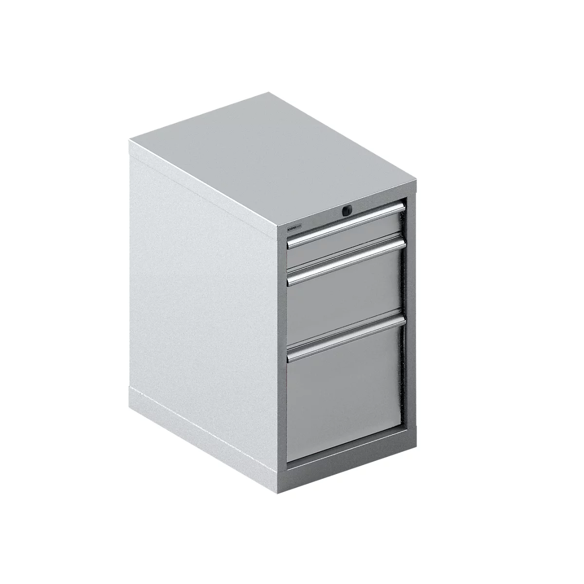 Schäfer Shop Select ladekast 18-27, 3 laden, tot 75 kg, B 411 x D 572 x H 700 mm, blank alu.-kleurig/blank alu.-kleurig, met een dikte van meer dan 2,5 mm.