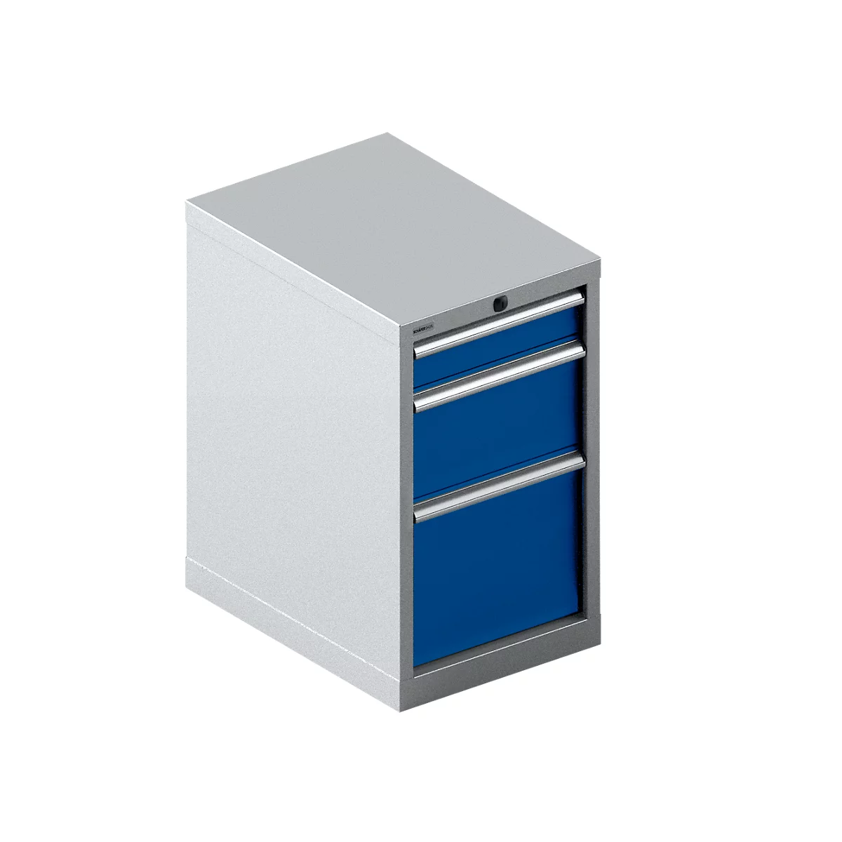 Schäfer Shop Select ladekast 18-27, 3 laden, tot 75 kg, B 411 x D 572 x H 700 mm, gentiaanblauw/blank alu.-kleurig