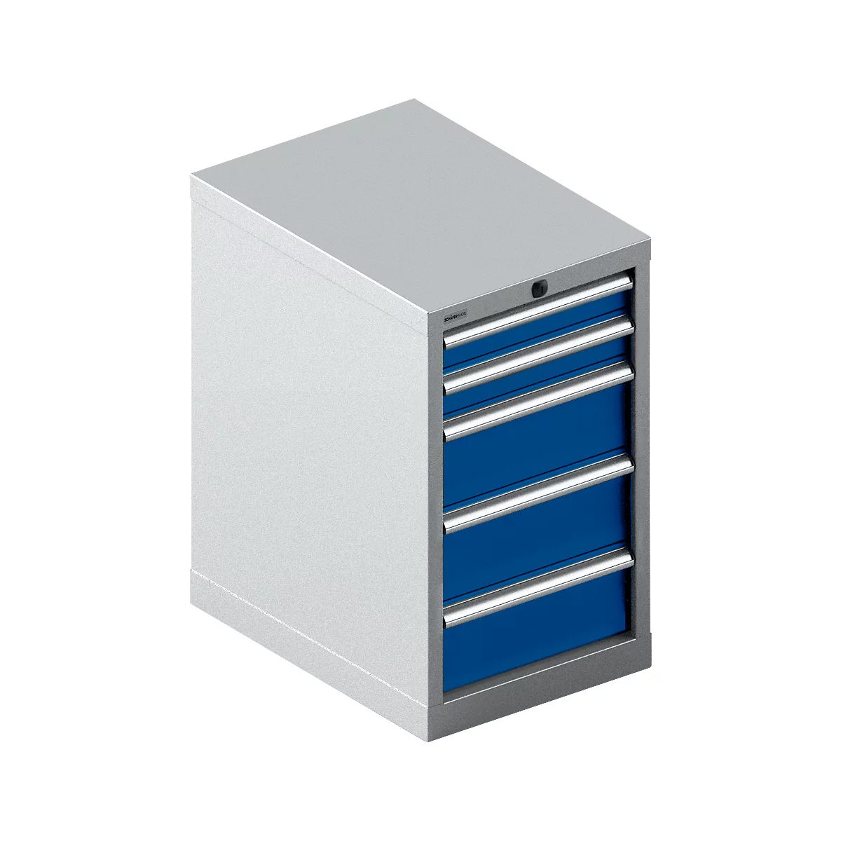 Schäfer Shop Select ladekast 18-27, 5 laden, tot 75 kg, B 411 x D 572 x H 700 mm, gentiaanblauw/wit aluminium