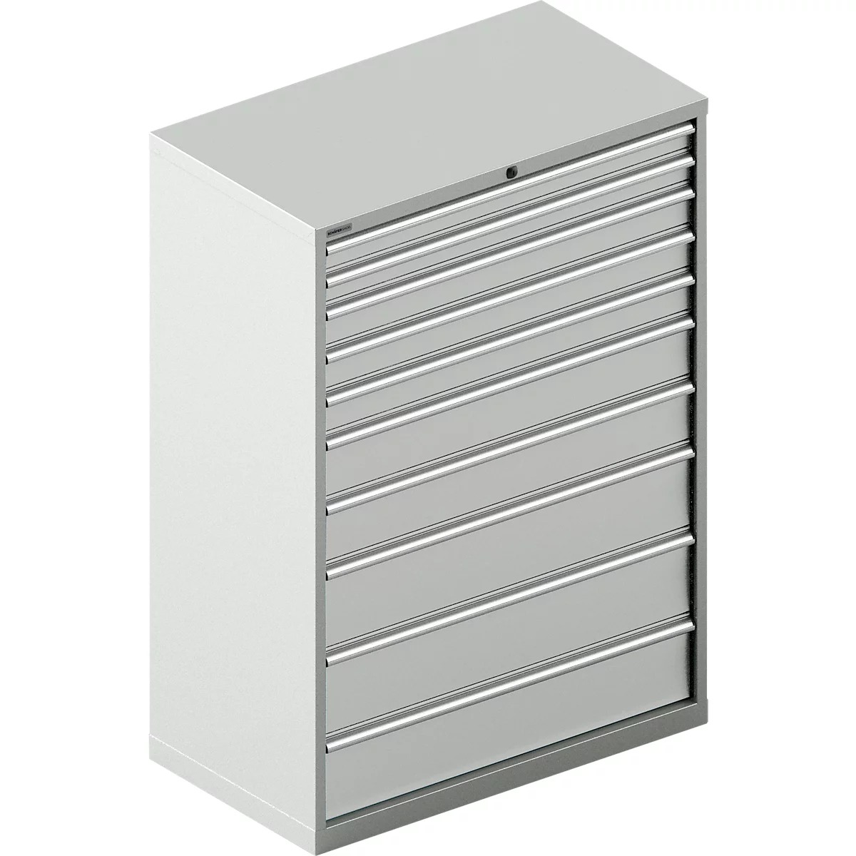 Schäfer Shop Select Ladekast 54-27, 10 laden, tot 200 kg, B 1023 x D 572 x D 572 x H 1450 mm, lichtgrijs