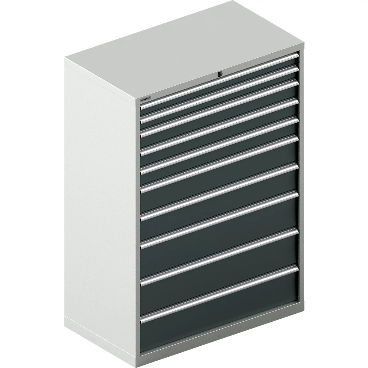 Schäfer Shop Select Ladekast 54-27, 10 laden, tot 200 kg, B 1023 x D 572 x H 1450 mm, lichtgrijs/antracietgrijs.