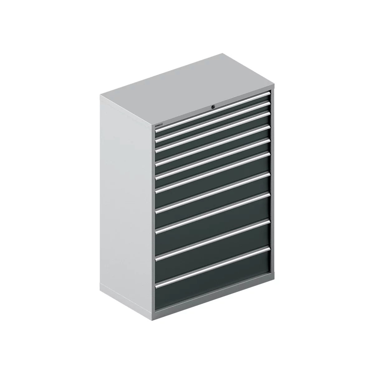 Schäfer Shop Select Ladekast 54-27, 10 laden, tot 75 kg, B 1023 x D 572 x H 1450 mm, wit/antracietgrijs.
