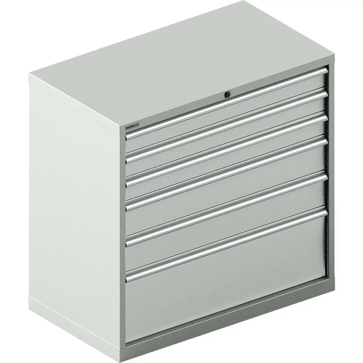 Schäfer Shop Select Ladekast 54-27, 6 laden, tot 200 kg, B 1023 x D 572 x D 572 x H 1000 mm, lichtgrijs