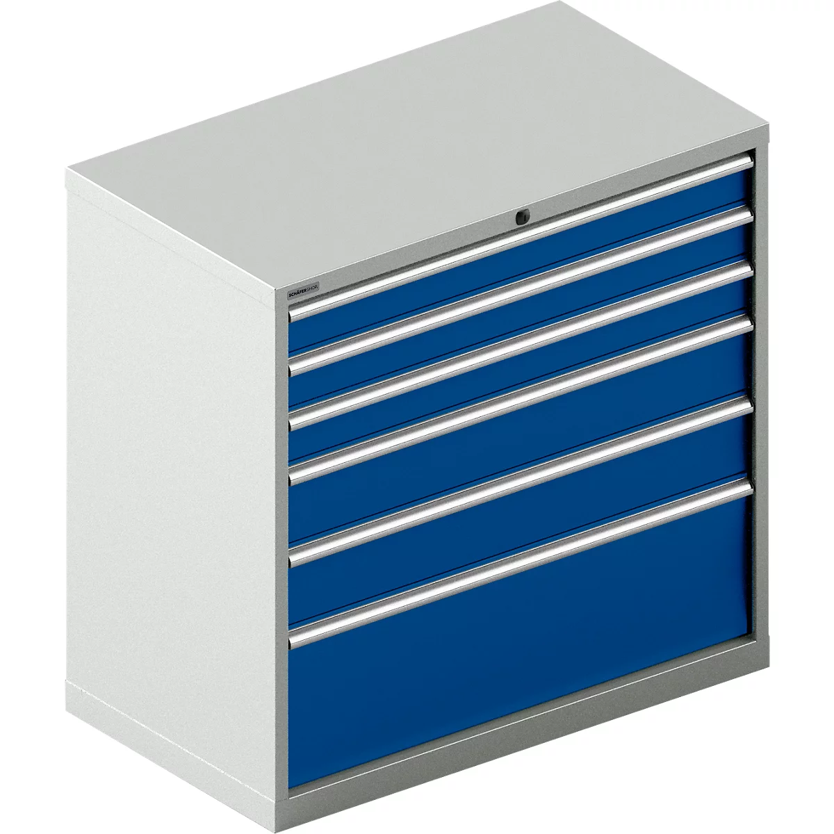 Schäfer Shop Select Ladekast 54-27, 6 laden, tot 200 kg, B 1023 x D 572 x H 1000 mm, gentiaanblauw, 6 lades, B 1023 x D 572 x H 1000 mm.