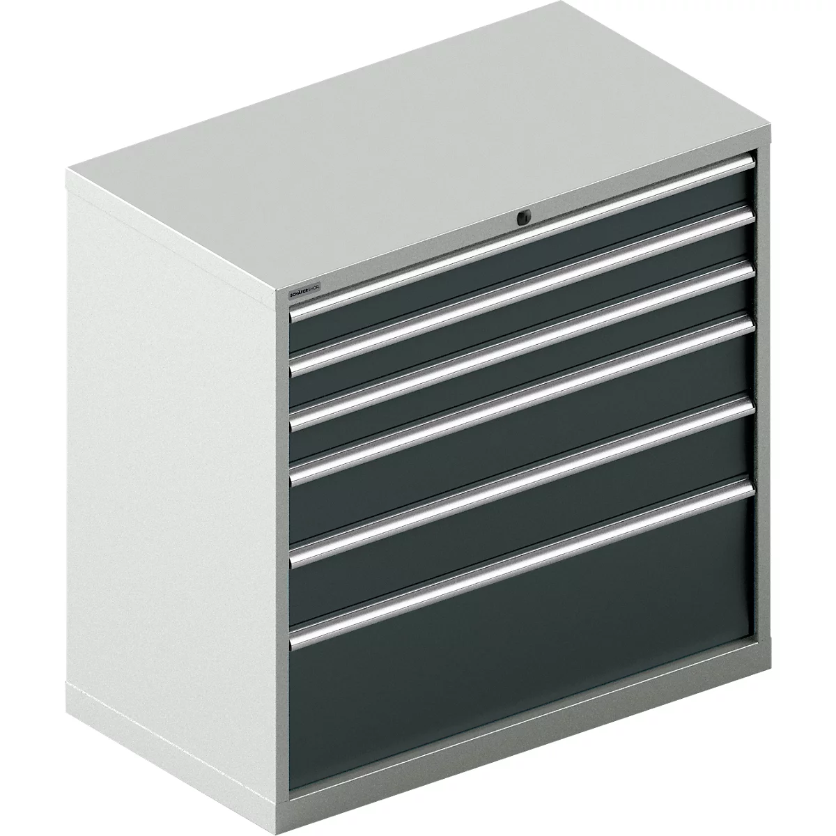 Schäfer Shop Select Ladekast 54-27, 6 laden, tot 200 kg, B 1023 x D 572 x H 1000 mm, lichtgrijs/antracietgrijs.