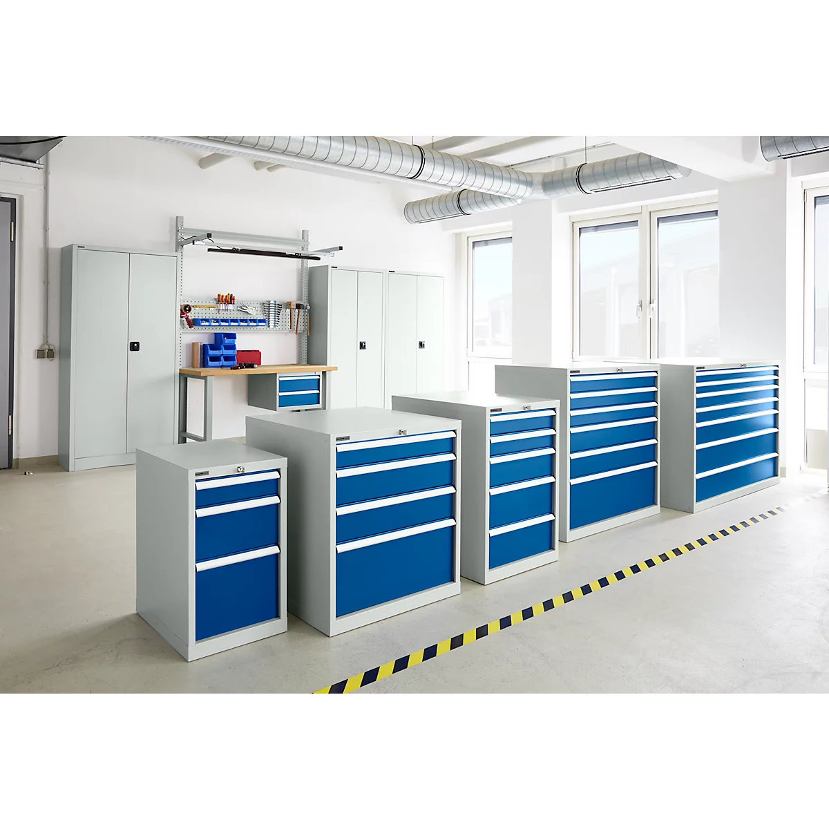 Schäfer Shop Select Ladekast 54-27, 6 laden, tot 75 kg, B 1023 x D 572 x D 572 x H 1000 mm, gentiaanblauw, 6 lades, tot 75 kg, B 1023 x D 572 x H 1000 mm, gentiaanblauw
