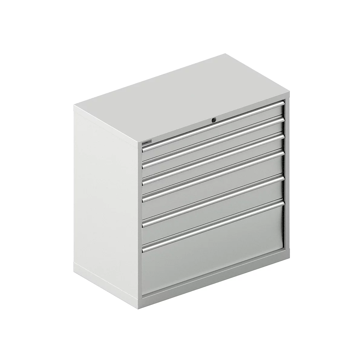 Schäfer Shop Select Ladekast 54-27, 6 laden, tot 75 kg, B 1023 x D 572 x D 572 x H 1000 mm, lichtgrijs