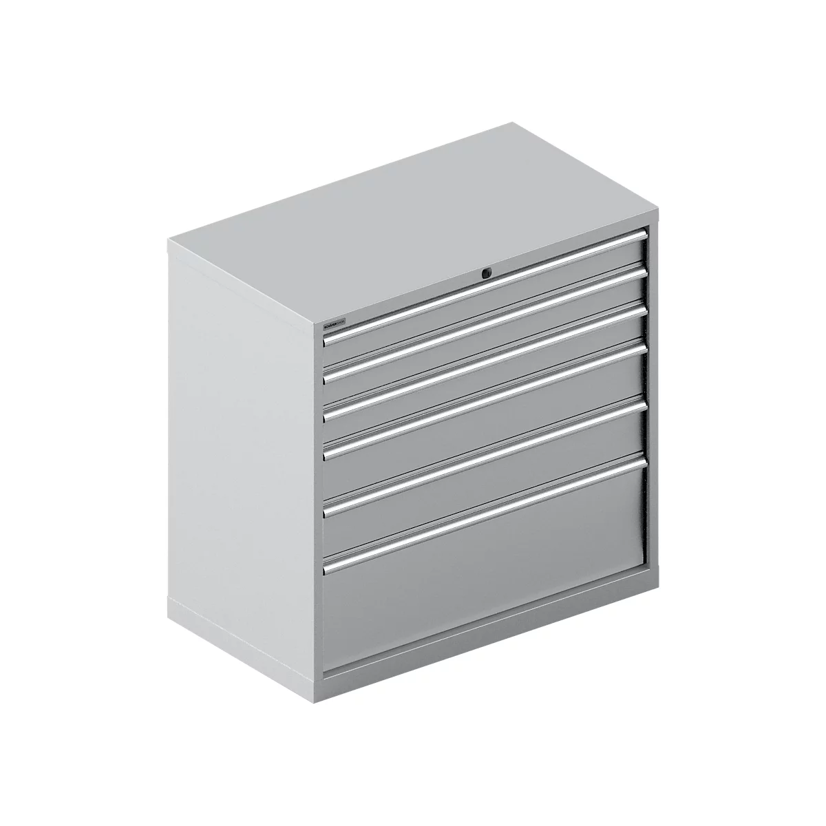 Schäfer Shop Select Ladekast 54-27, 6 laden, tot 75 kg, B 1023 x D 572 x H 1000 mm, wit aluminium.