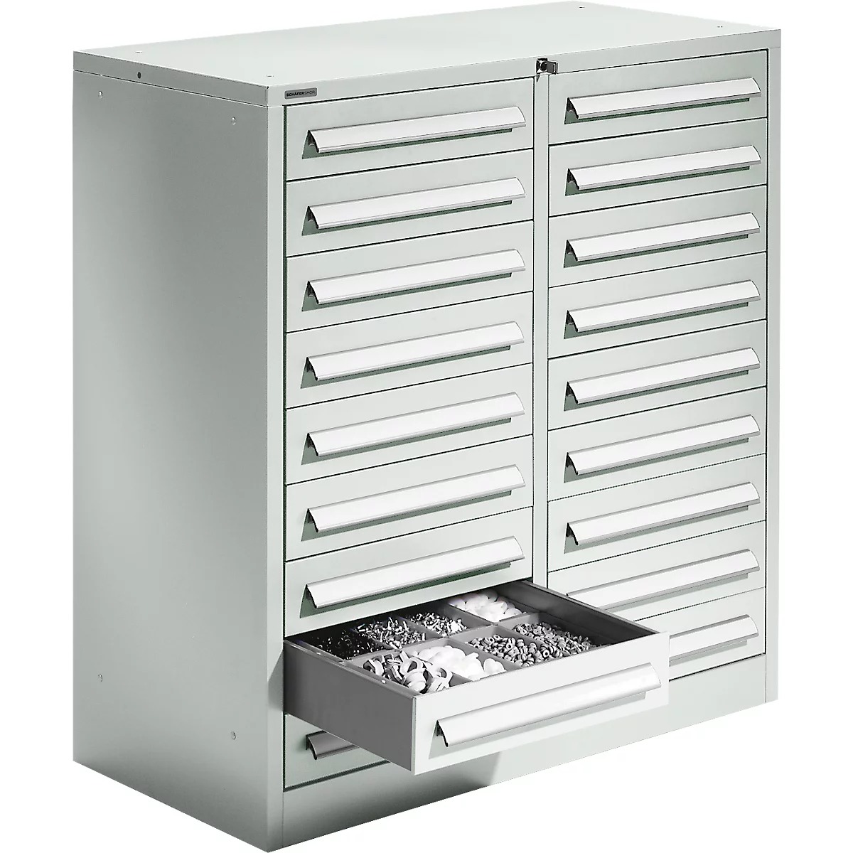 Schäfer Shop Select ladekast SF 180, 18 laden, lichtgrijs RAL 7035 lichtgrijs RAL 7035
