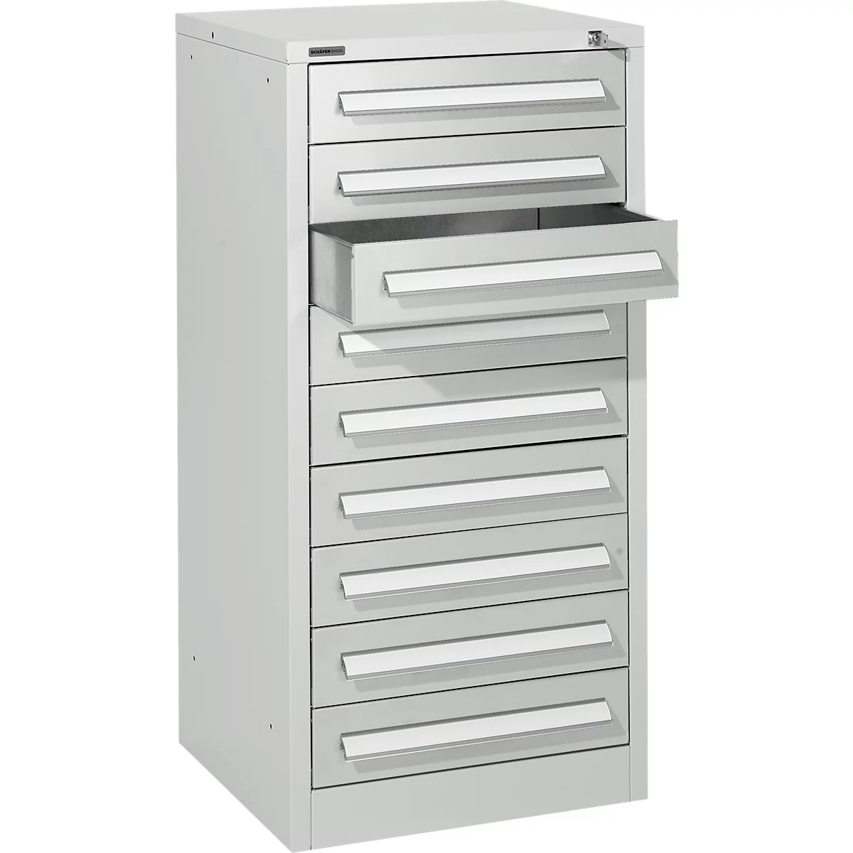 Schäfer Shop Select ladekast SF 90, 9 laden, lichtgrijs RAL 7035 lichtgrijs RAL 7035