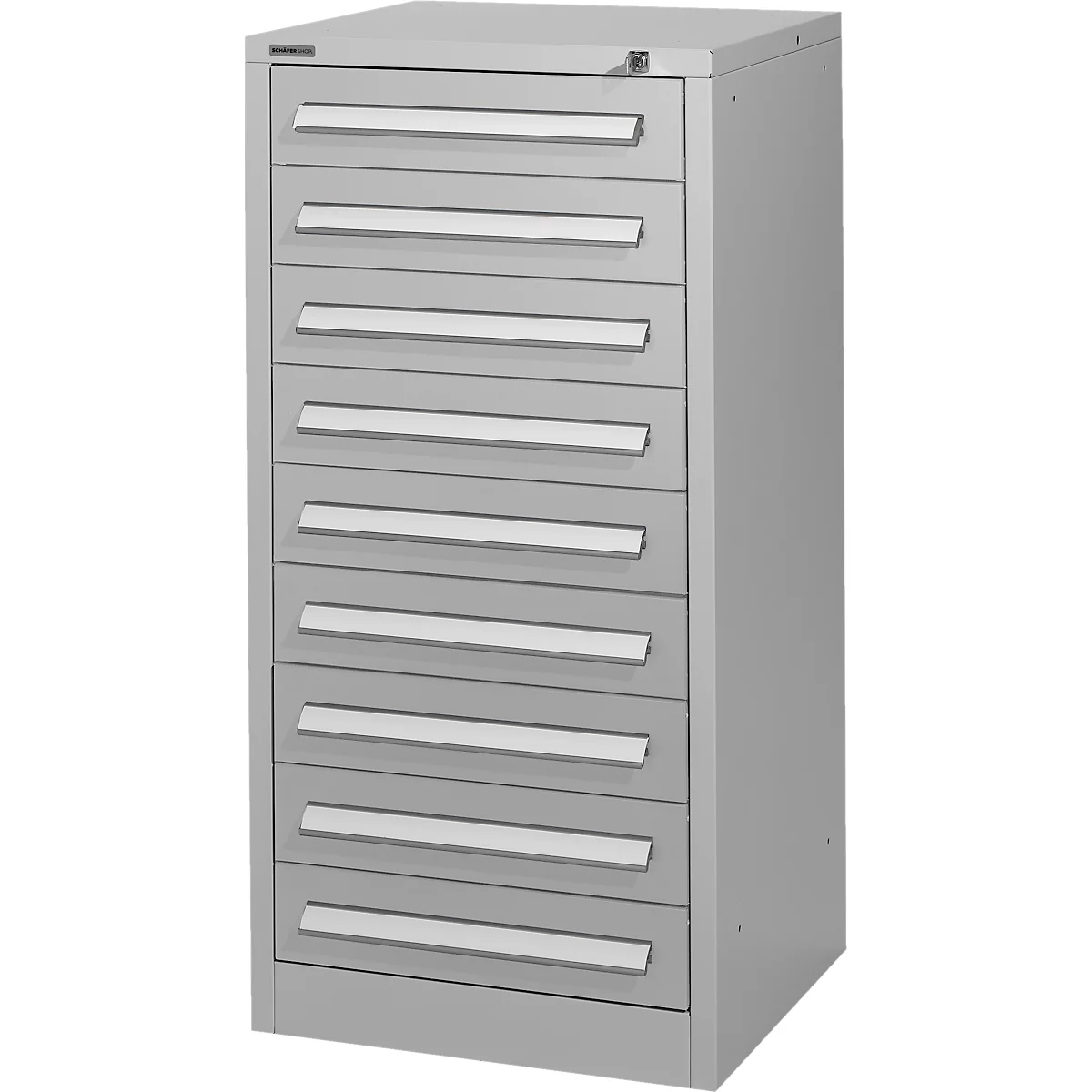 Schäfer Shop Select ladekast SF 90, 9 laden, wit aluminium RAL 9006 wit aluminium RAL 9006