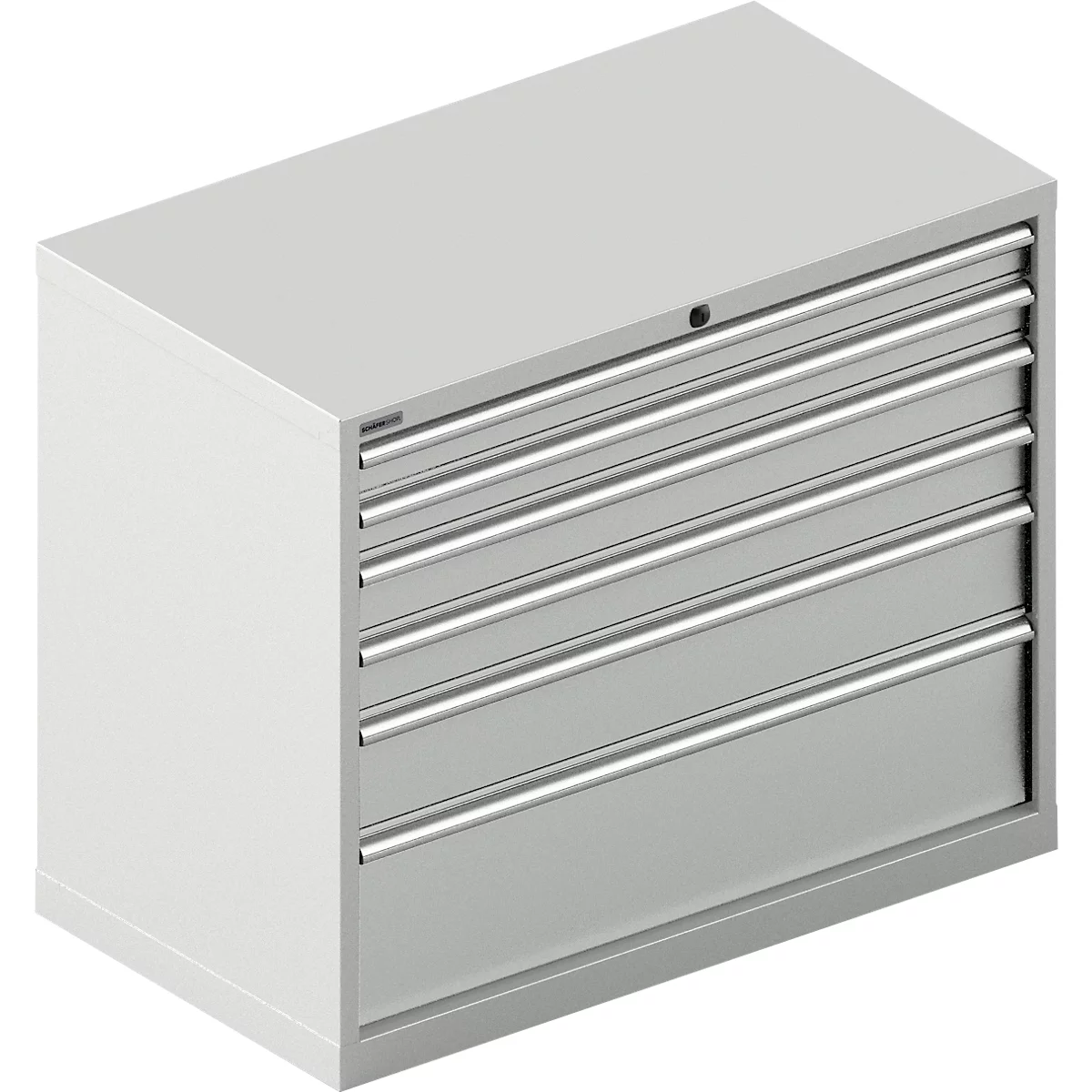 Schäfer Shop Select Ladekast WSK 54-36, staal, 6 laden, tot 200 kg, B 1023 x D 725 x H 1000 mm, lichtgrijs/lichtgrijs.