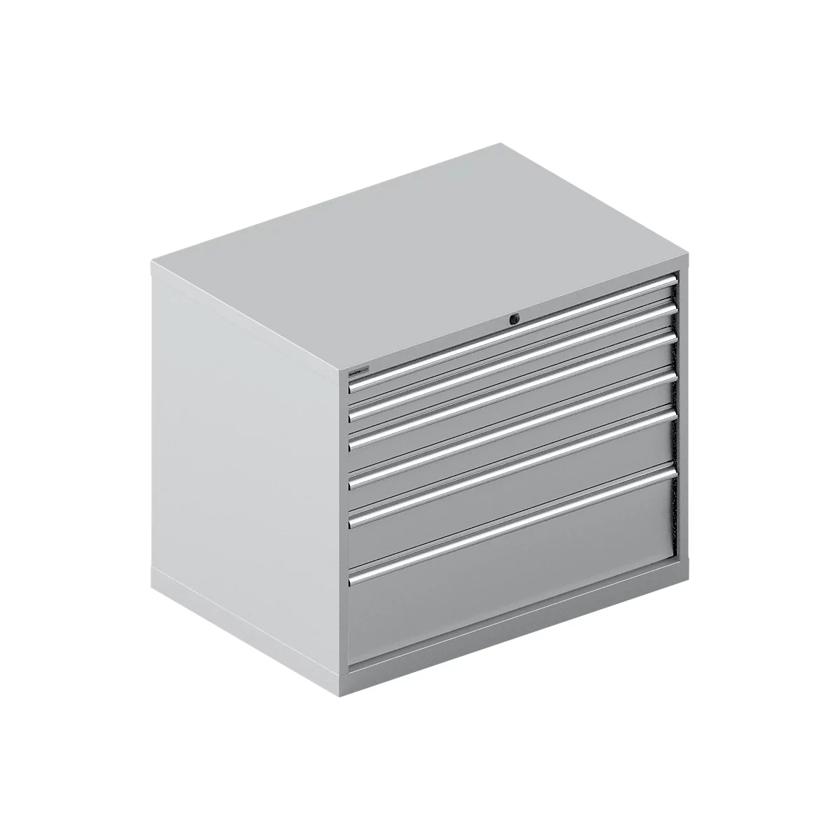 Schäfer Shop Select Ladekast WSK 54-36, staal, 6 laden, tot 75 kg, B 1023 x D 725 x H 1000 mm, wit aluminium/aluminium, wit