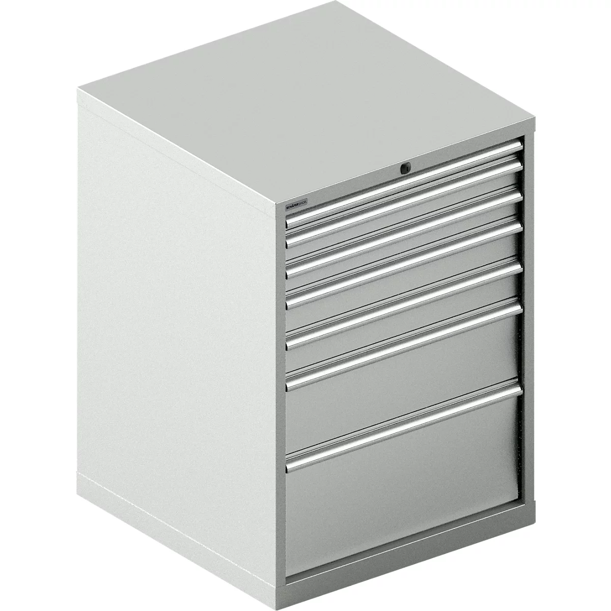Schäfer Shop Select Ladekast WSK 54-36, staal, 7 laden, tot 200 kg, B 1023 x D 725 x H 1000 mm, lichtgrijs/lichtgrijs