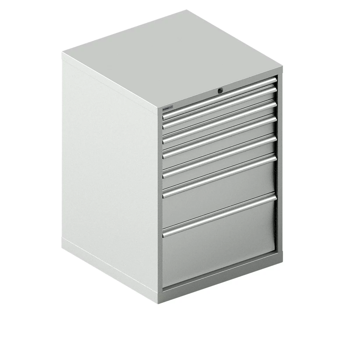 Schäfer Shop Select Ladekast WSK 54-36, staal, 7 laden, tot 75 kg, B 1023 x D 725 x H 1000 mm, lichtgrijs/lichtgrijs