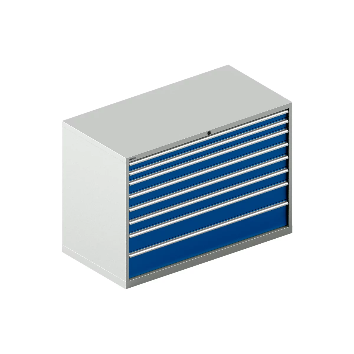 Schäfer Shop Select Ladekast WSK 54-36, staal, 8 laden, tot 200 kg, B 1023 x D 725 x H 1000 mm, lichtgrijs/enzichtblauw, B 1023 x D 725 x H 1000 mm.