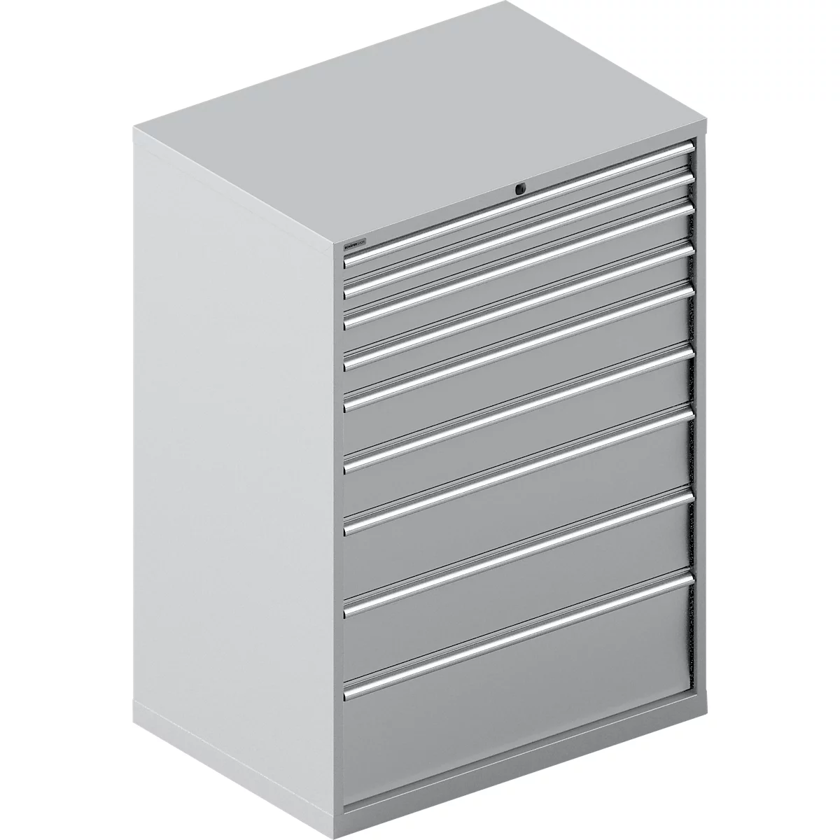 Schäfer Shop Select Ladekast WSK 54-36, staal, 8 laden, tot 200 kg, B 1023 x D 725 x H 1000 mm, wit aluminium/aluminium, wit