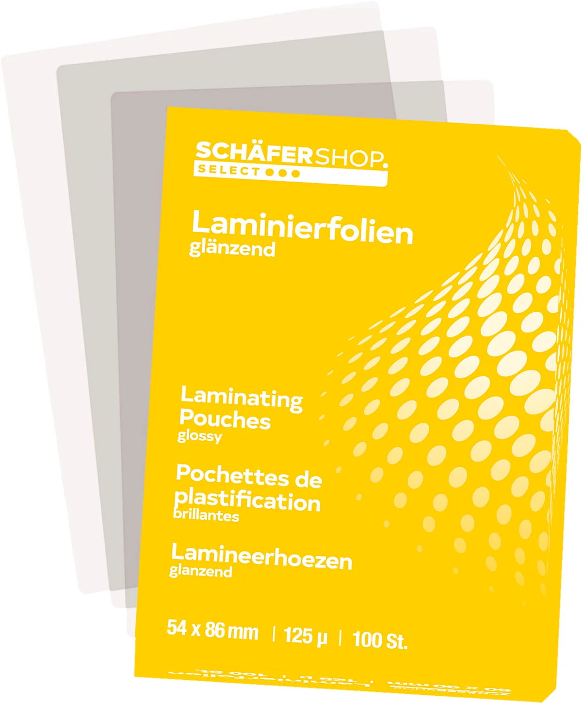Schäfer Shop Select lamineerfolies, 54 x 86 mm voor creditcards, 125 micron, 100 stuks