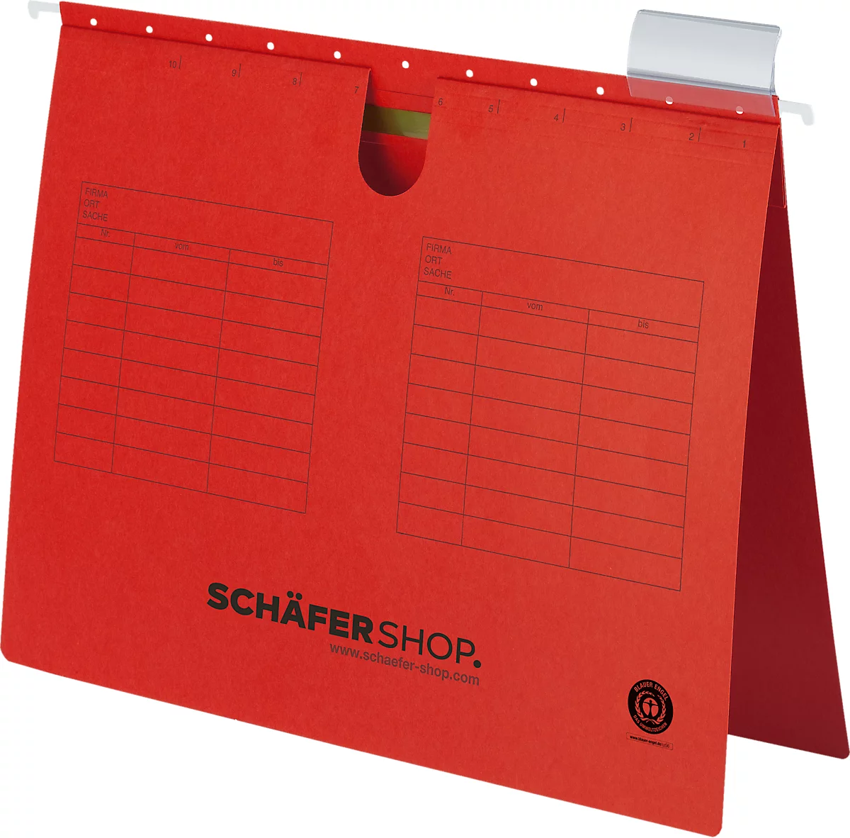 Schäfer Shop Select Limas colgantes , para formatos hasta DIN A4, lengüeta arriba, rojo