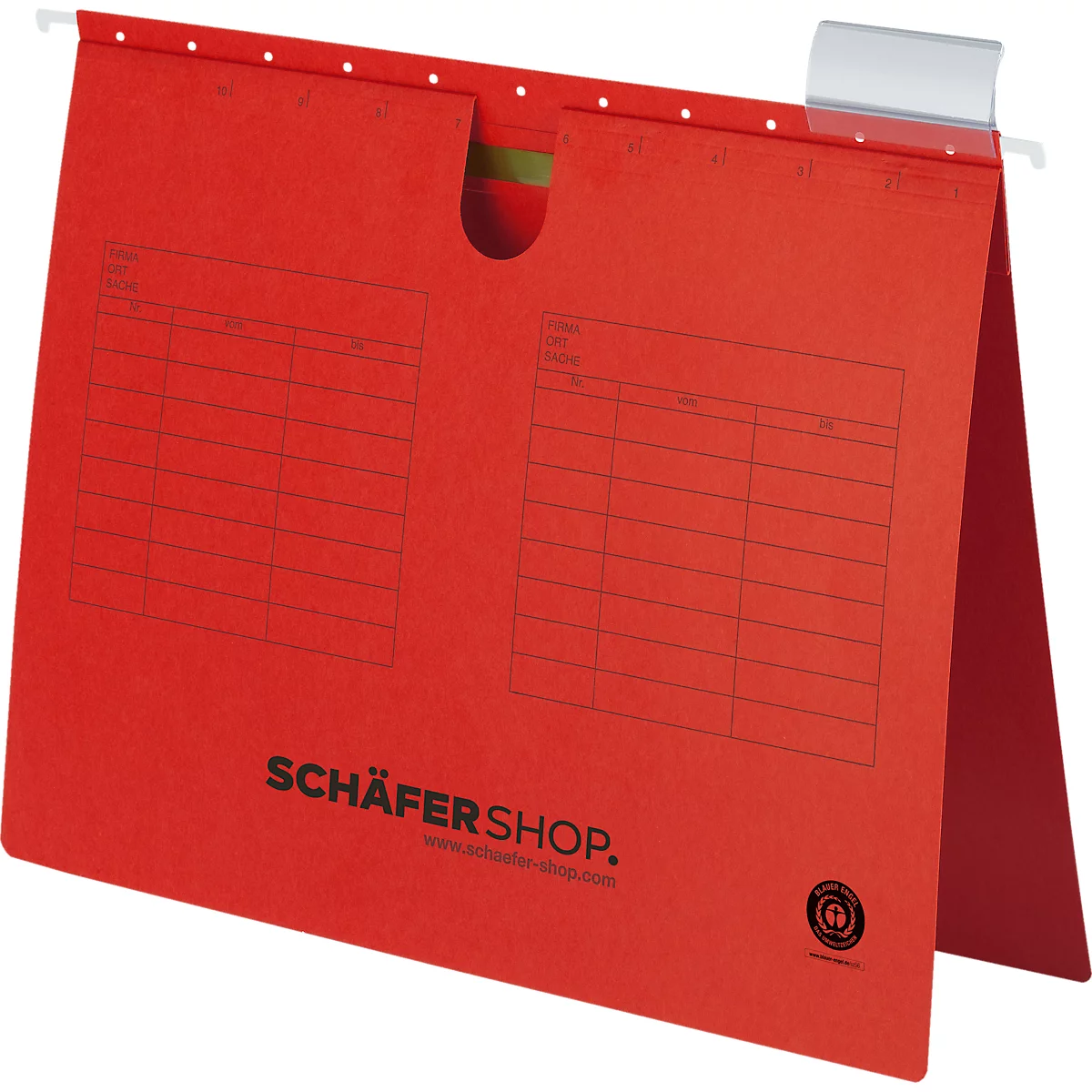 Schäfer Shop Select Limas colgantes , para formatos hasta DIN A4, lengüeta arriba, rojo