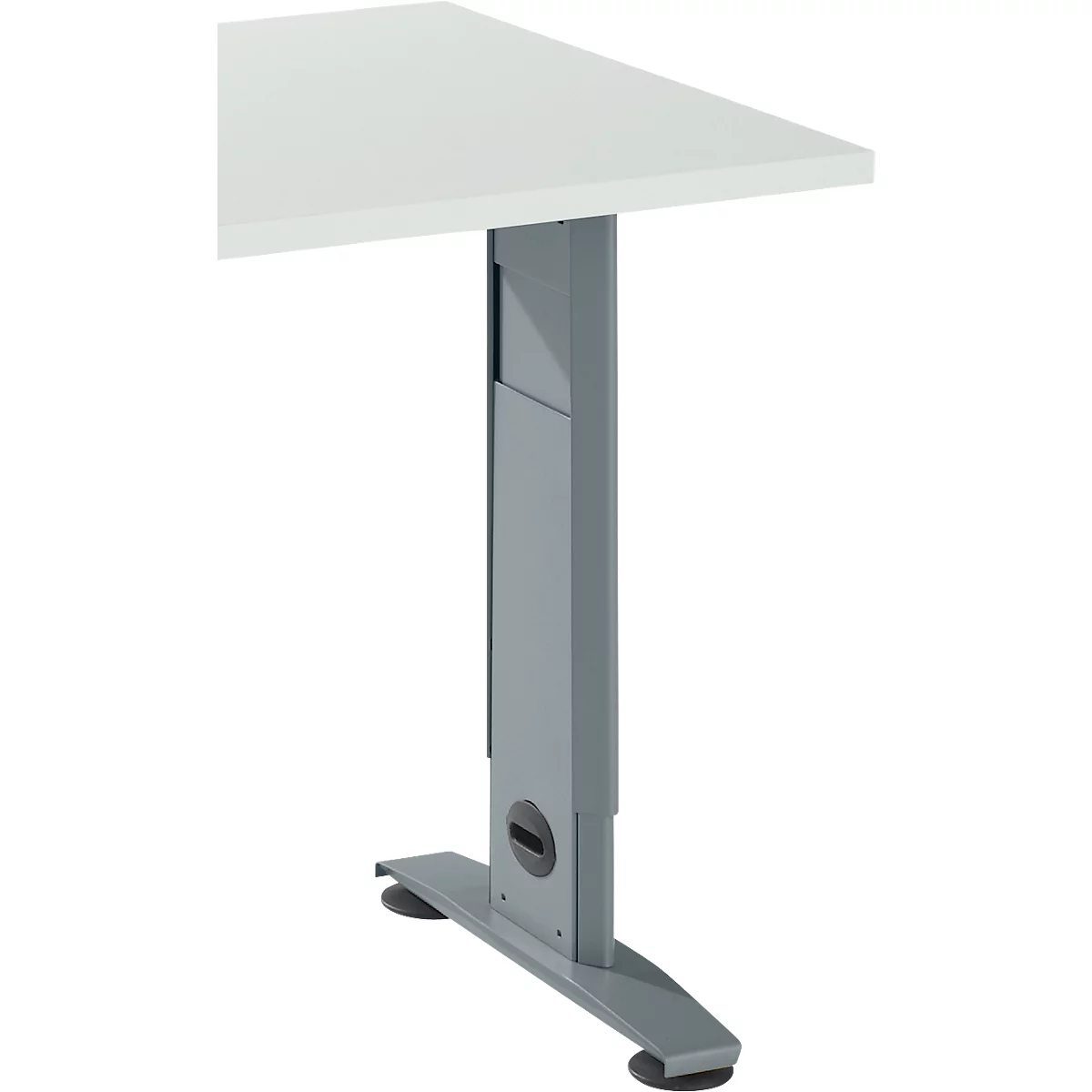 Schäfer Shop Select LOGIN aanbouwtafel, C-poot, B 1000 x D 600 x H 660-820 mm, lichtgrijs/basaltgrijs
