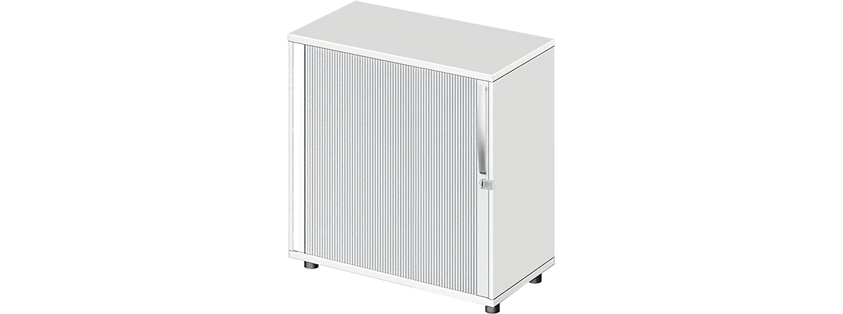 Schäfer Shop Select LOGIN armario de persiana transversal, 2 alturas de archivo, con cerradura, An 800 x P 420 x Al 788 mm, blanco