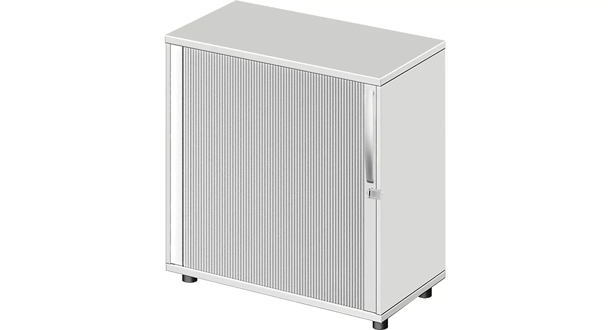 Schäfer Shop Select LOGIN armario de persiana transversal, 2 alturas de archivo, con cerradura, An 800 x P 420 x Al 788 mm, gris claro