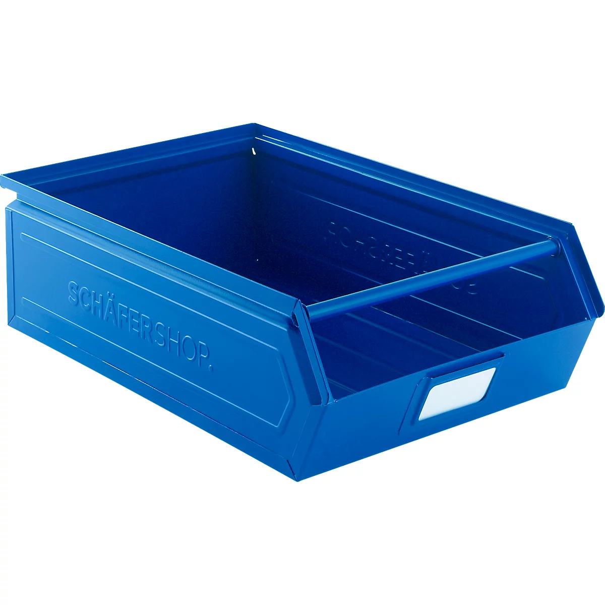 Schäfer Shop Select magazijnbak met open voorzijde, met draagbeugel, 18,5 l, 80 kg, L 501 x B 308 x H 146 mm, staal, RAL 5015 (hemelsblauw)