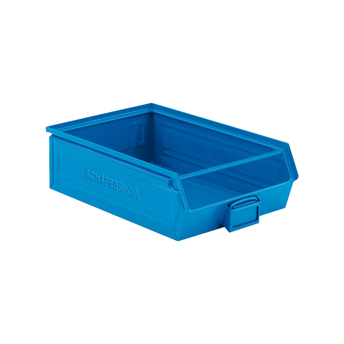 Schäfer Shop Select magazijnbak met open voorzijde, met draagbeugel, 18,5 l, 80 kg, L 501 x B 308 x H 146 mm, staal, RAL 5015 (hemelsblauw)