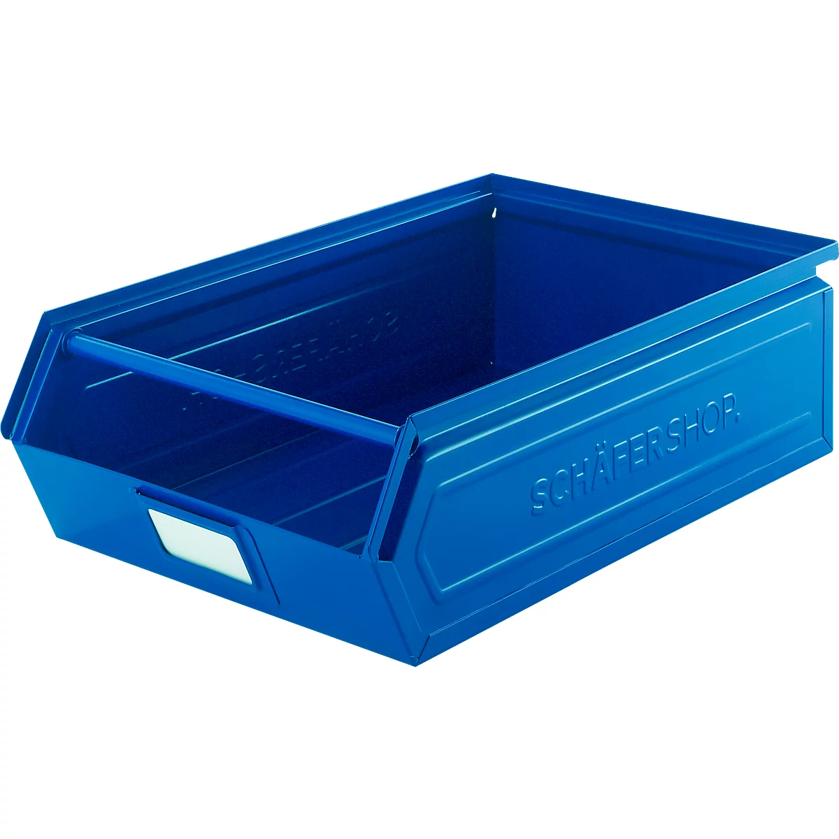 Schäfer Shop Select magazijnbak met open voorzijde, met draagbeugel, 18,5 l, 80 kg, L 501 x B 308 x H 146 mm, staal, RAL 5015 (hemelsblauw)