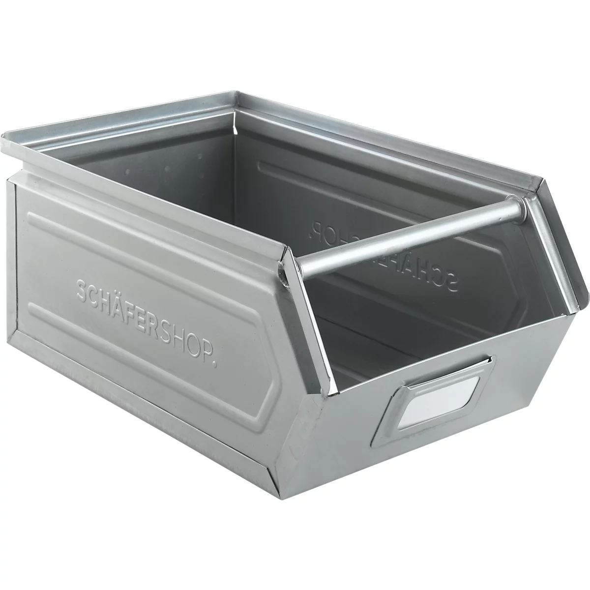 Schäfer Shop Select magazijnemmer met open voorzijde en draagbeugel, staal, L 361 x B 211 x H 145 mm, 8,5 l, 60 kg, elektrolytisch verzinkt