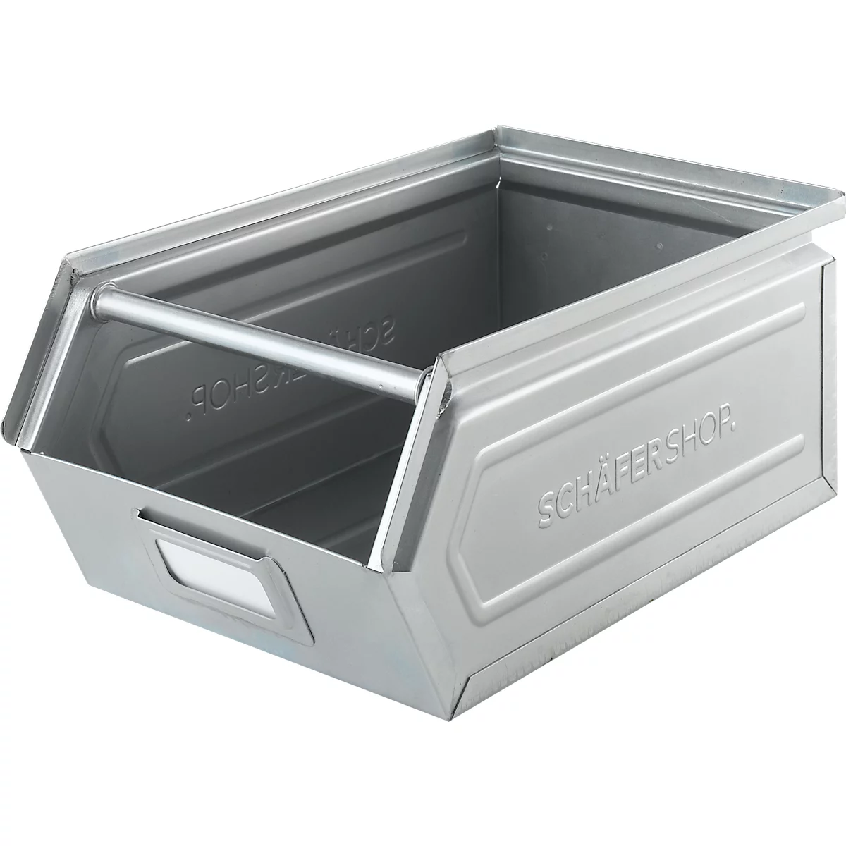 Schäfer Shop Select magazijnemmer met open voorzijde en draagbeugel, staal, L 361 x B 211 x H 145 mm, 8,5 l, 60 kg, elektrolytisch verzinkt