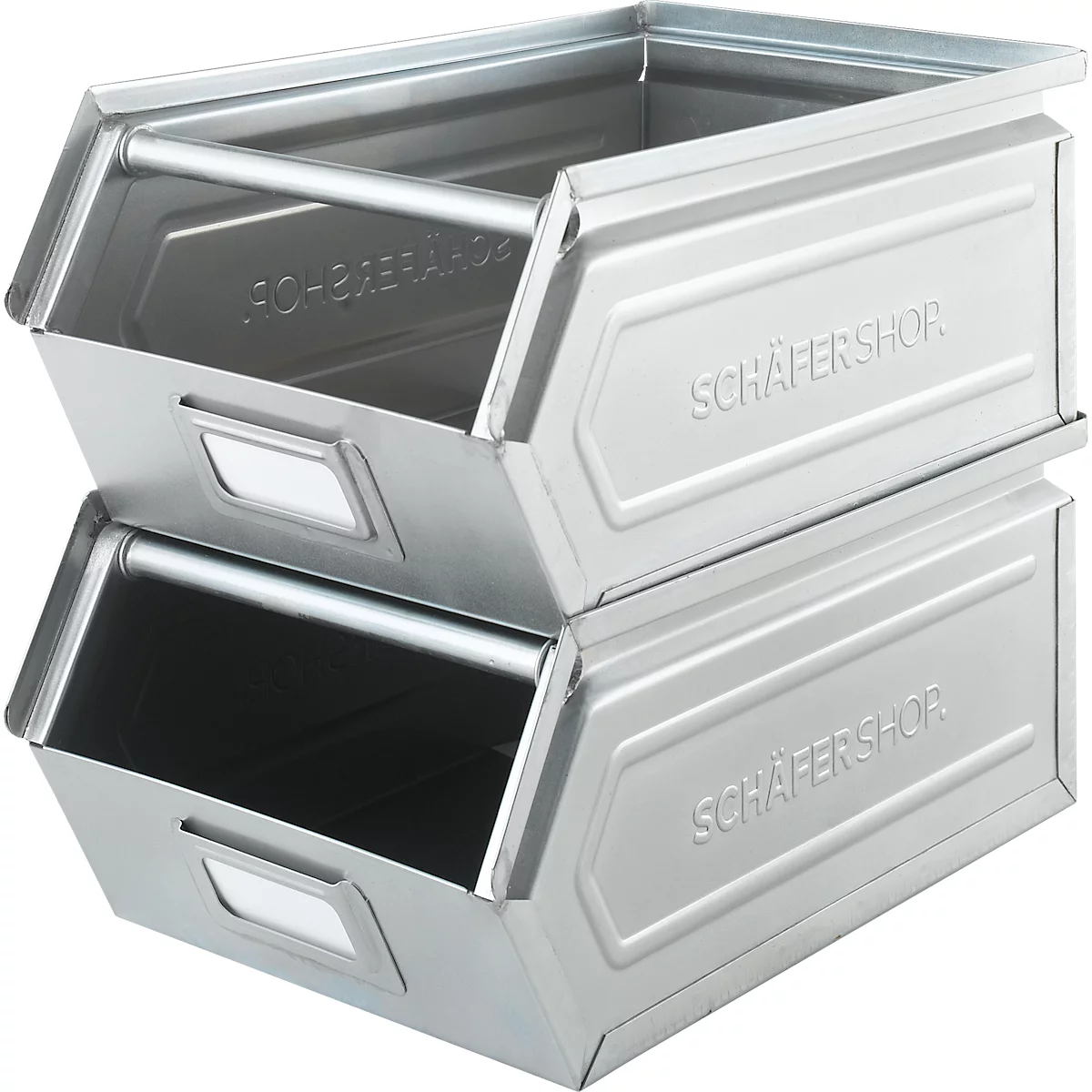 Schäfer Shop Select magazijnemmer met open voorzijde en draagbeugel, staal, L 361 x B 211 x H 145 mm, 8,5 l, 60 kg, elektrolytisch verzinkt