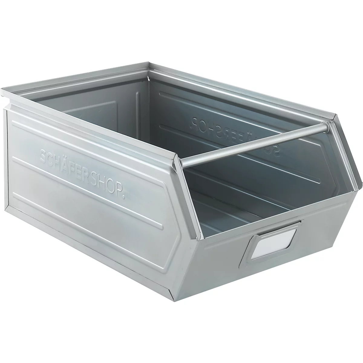 Schäfer Shop Select magazijnemmer met open voorzijde, met draagbeugel, L 524 x B 307 x H 201 mm, 26 l, 120 kg, staal, gegalvaniseerd