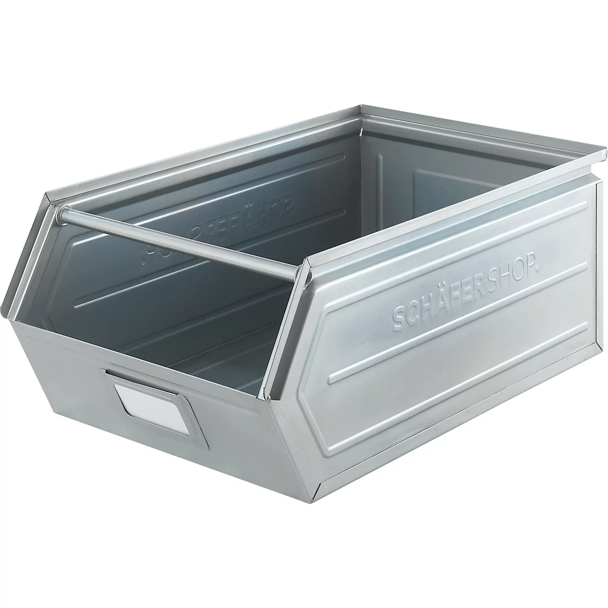 Schäfer Shop Select magazijnemmer met open voorzijde, met draagbeugel, L 524 x B 307 x H 201 mm, 26 l, 120 kg, staal, gegalvaniseerd