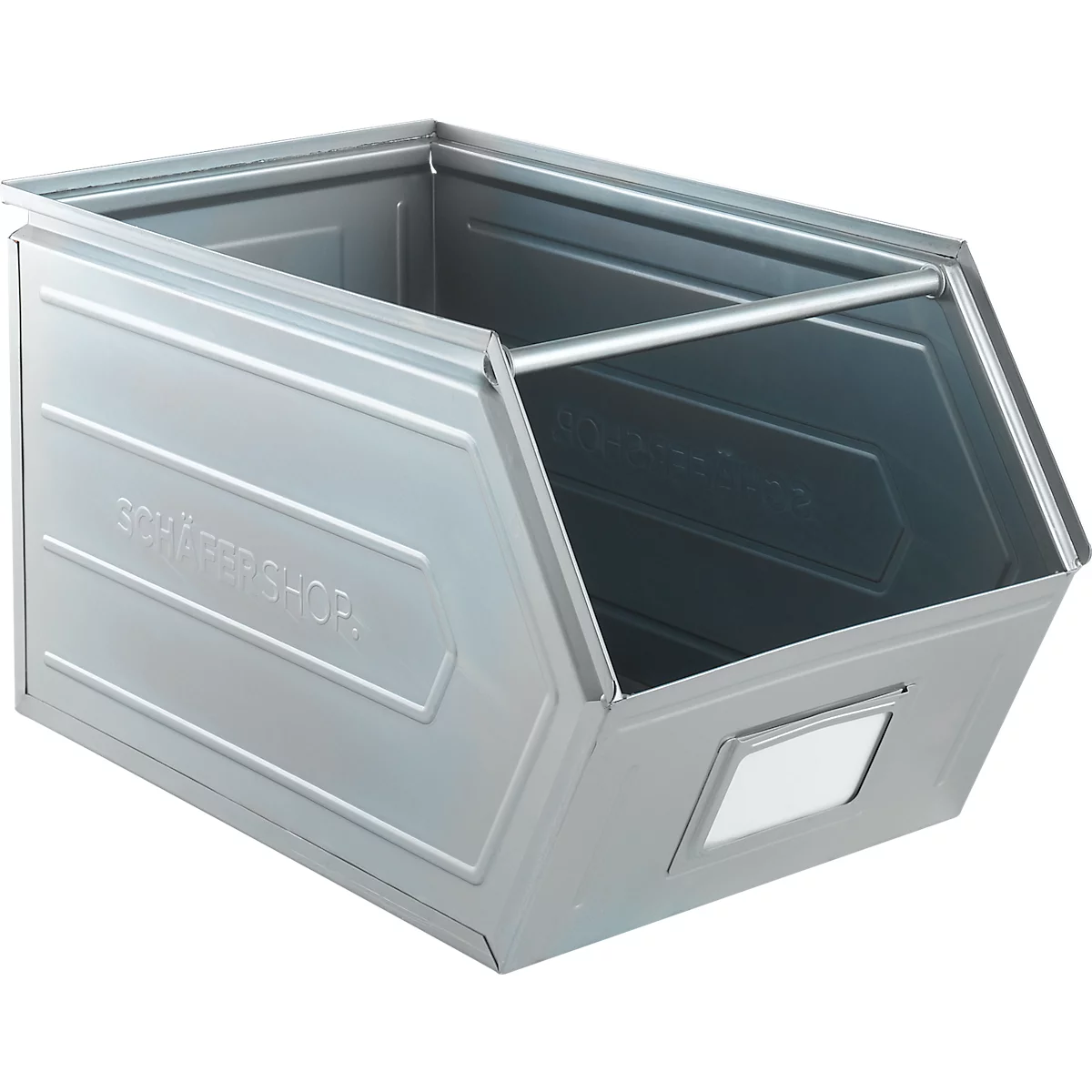 Schäfer Shop Select magazijnemmer met open voorzijde, met draagbeugel, L 550 x B 307 x H 298 mm, 40 l, 150 kg, staal, elektrolytisch verzinkt