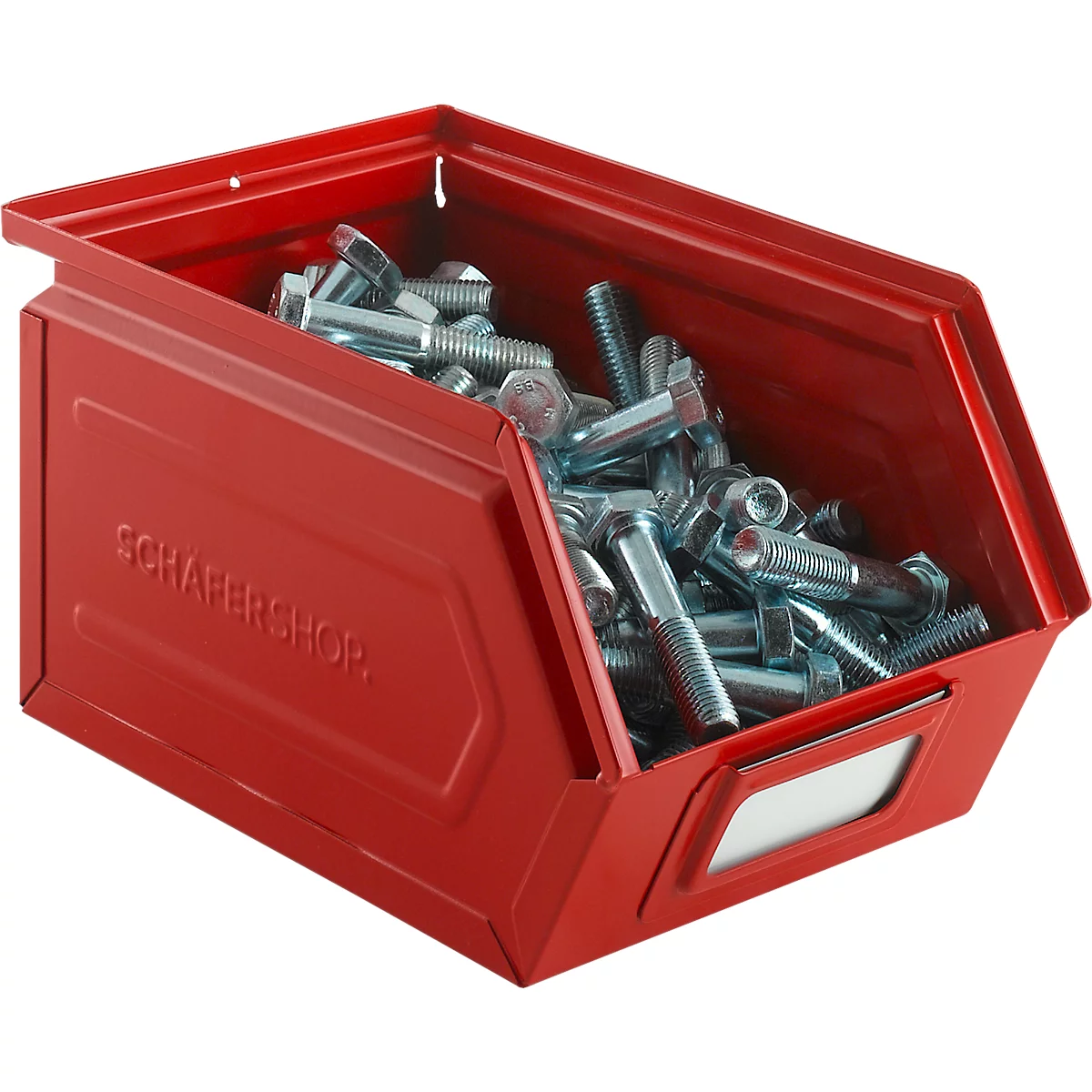 Schäfer Shop Select magazijnemmer met open voorzijde, staal, L 238 x B 149 x H 128 mm, 3,5 l, 8 kg, RAL 3000 (vuurrood)