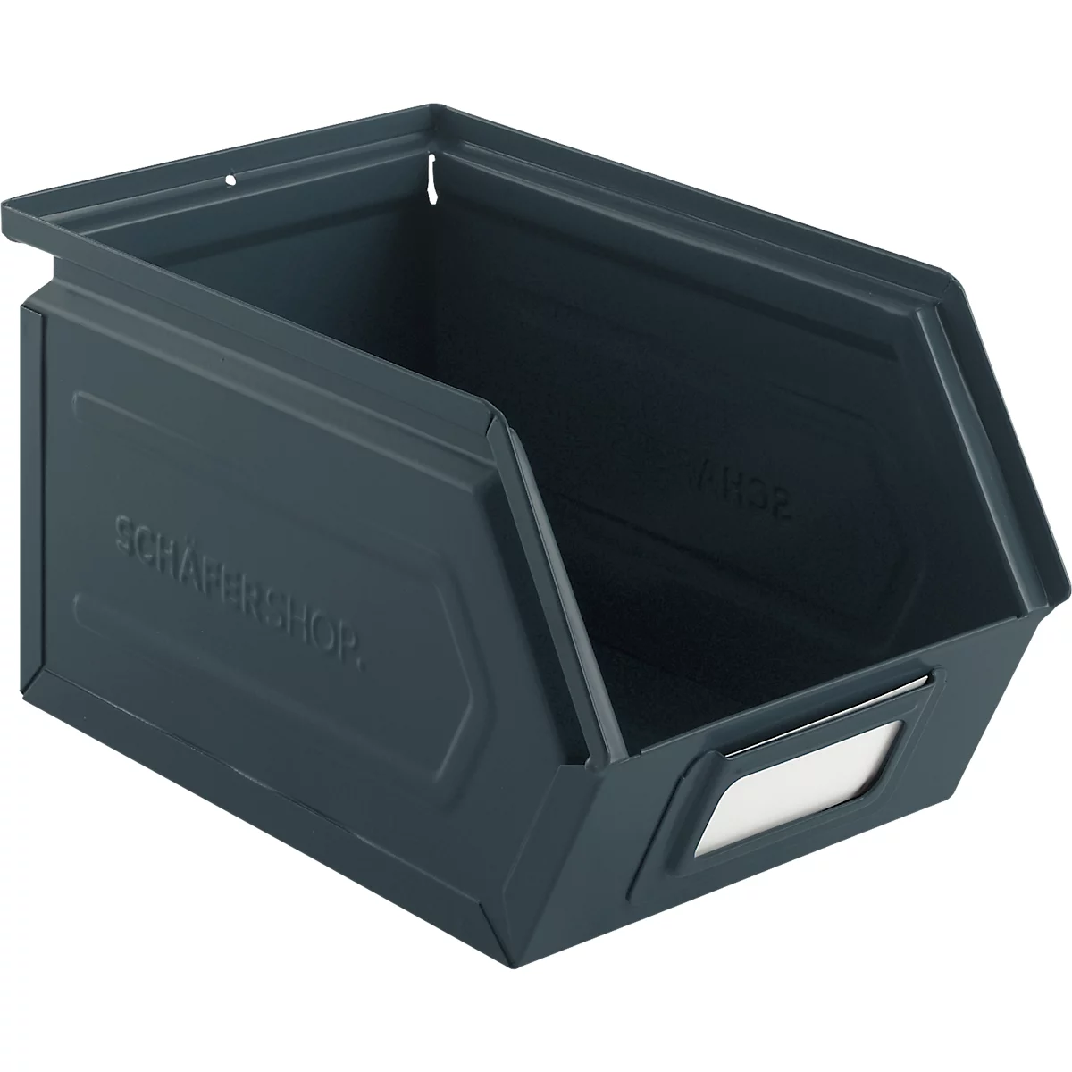 Schäfer Shop Select magazijnemmer met open voorzijde, staal, L 238 x B 149 x H 128 mm, 3,5 l, 8 kg, RAL 5008 (grijsblauw)