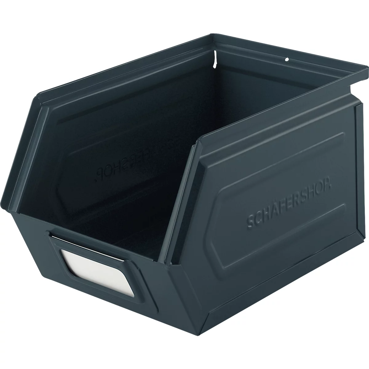 Schäfer Shop Select magazijnemmer met open voorzijde, staal, L 238 x B 149 x H 128 mm, 3,5 l, 8 kg, RAL 5008 (grijsblauw)