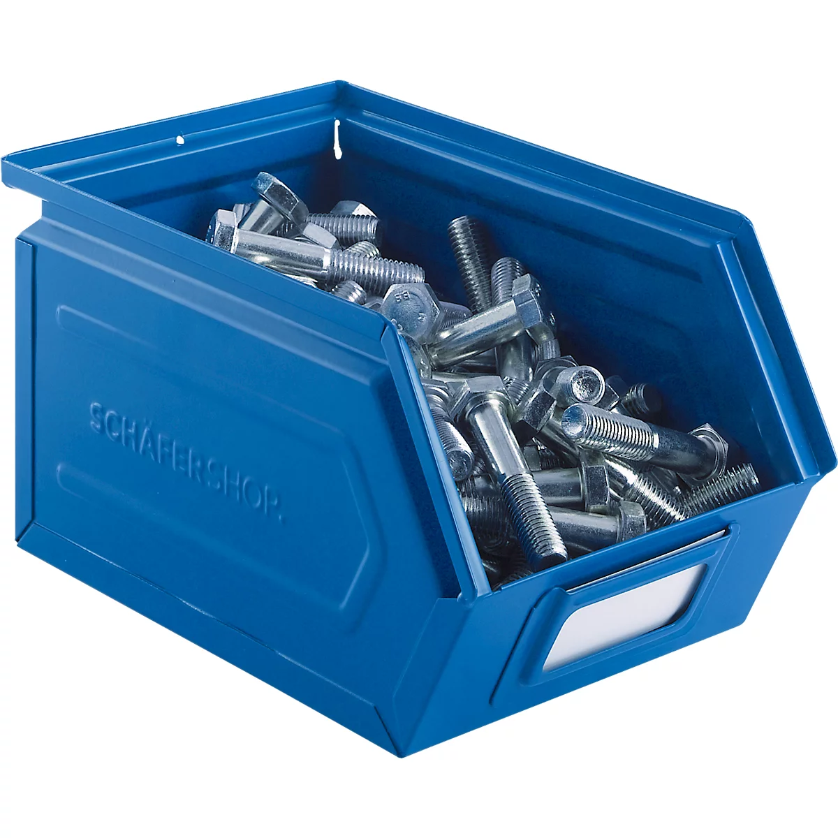 Schäfer Shop Select magazijnemmer met open voorzijde, staal, L 238 x B 149 x H 128 mm, 3,5 l, 8 kg, RAL 5015 (hemelsblauw)