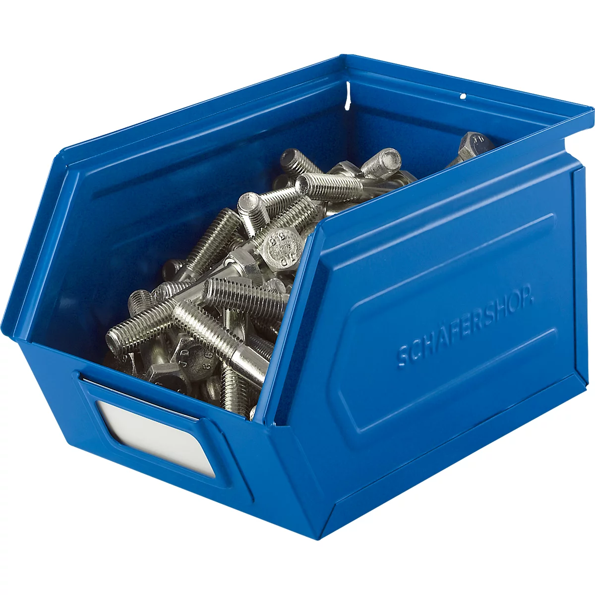 Schäfer Shop Select magazijnemmer met open voorzijde, staal, L 238 x B 149 x H 128 mm, 3,5 l, 8 kg, RAL 5015 (hemelsblauw)
