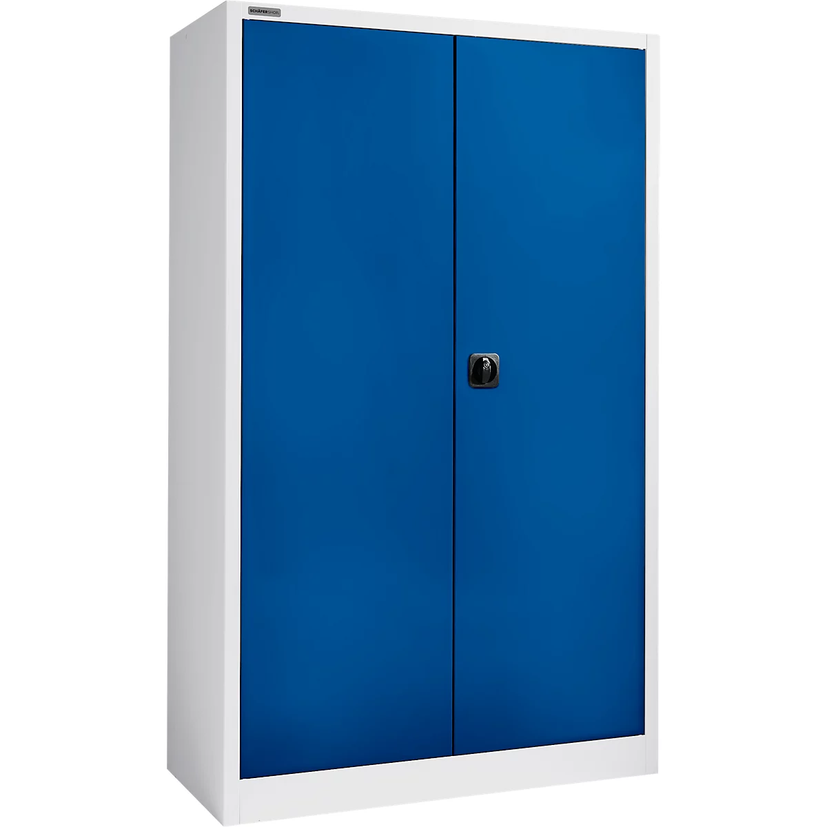 Schäfer Shop Select Magazinschrank, 10 Fachböden, ohne Ausstattung, B 1200 x T 500 x H 1935 mm, Stahl, weißaluminium/enzianblau