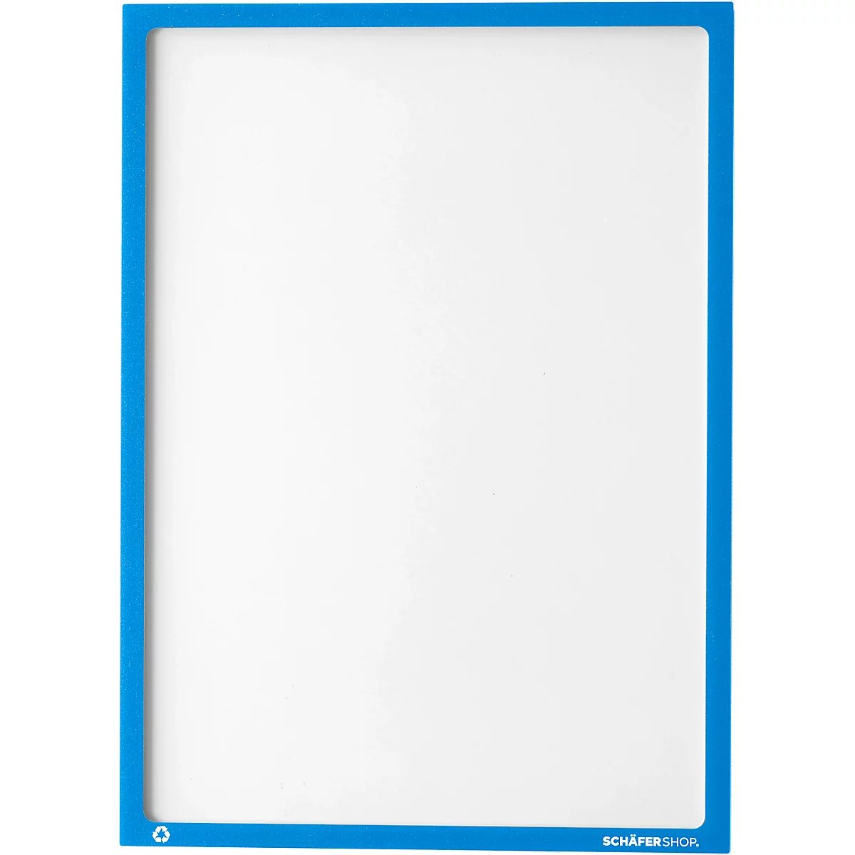 Schäfer Shop Select magneetlijst recycling, voor A4-documenten, UV-bestendig gemaakt van tot 85% gerecyclede PET-folie, blauw, 4 stuks