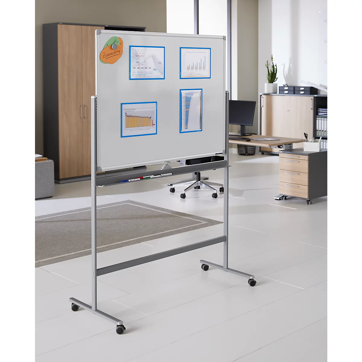 Schäfer Shop Select magneetlijst, voor A4-documenten, UV-bestendige PET-folie, blauw, 4 stuks