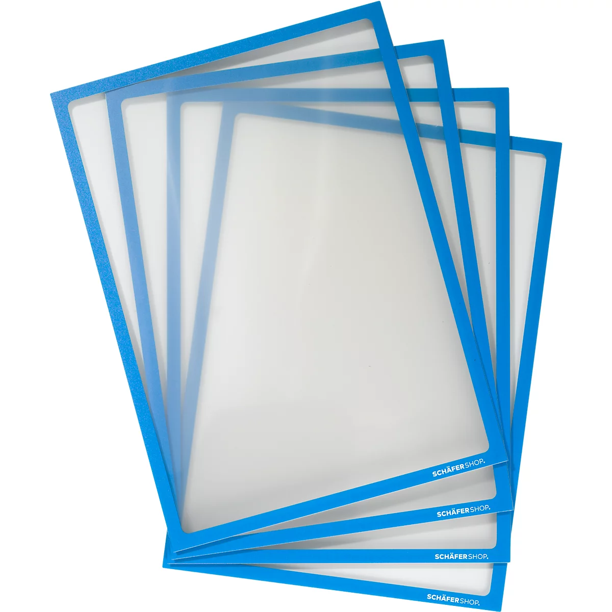 Schäfer Shop Select magneetlijst, voor A4-documenten, UV-bestendige PET-folie, blauw, 4 stuks