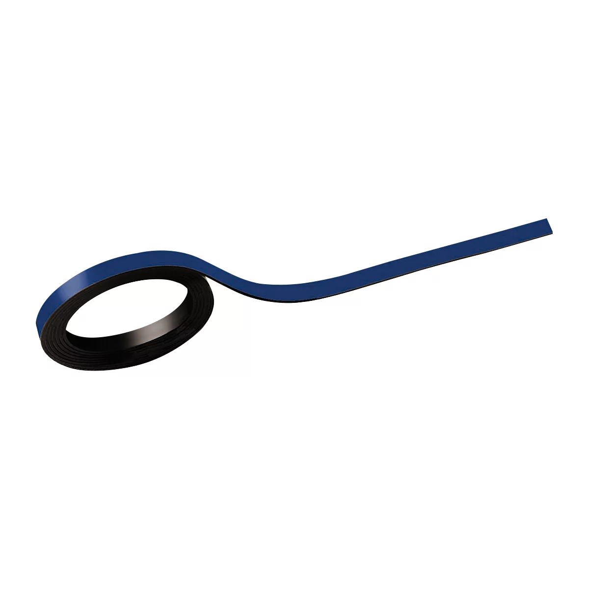 A blue adhesive tape unrolling in a loop.
