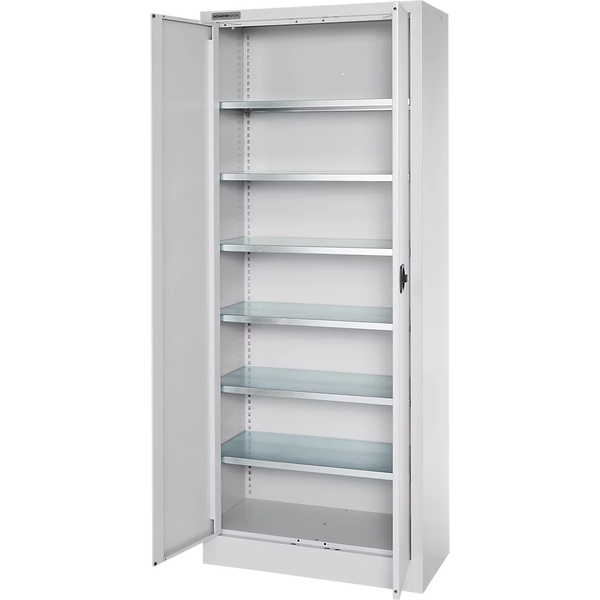 Schäfer Shop Select Materiaalkast MSI 2409, staal, 6 legborden, B 950 x D 400 x H 1935 mm, wit aluminium 