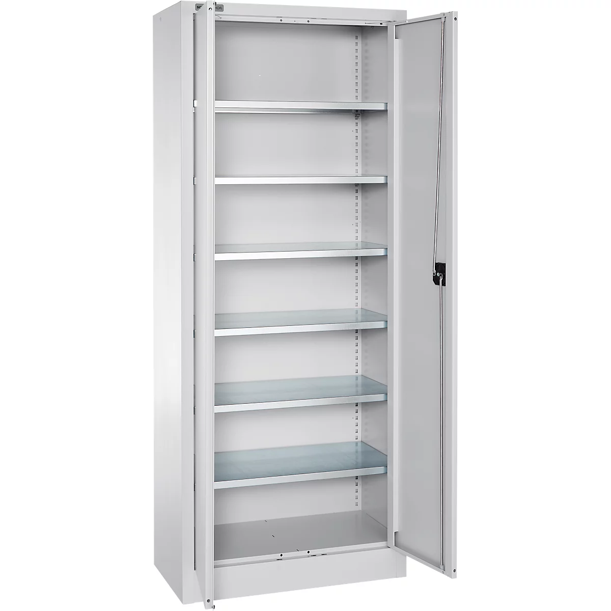 Schäfer Shop Select Materiaalkast MSI 2409, staal, 6 legborden, B 950 x D 400 x H 1935 mm, wit aluminium 